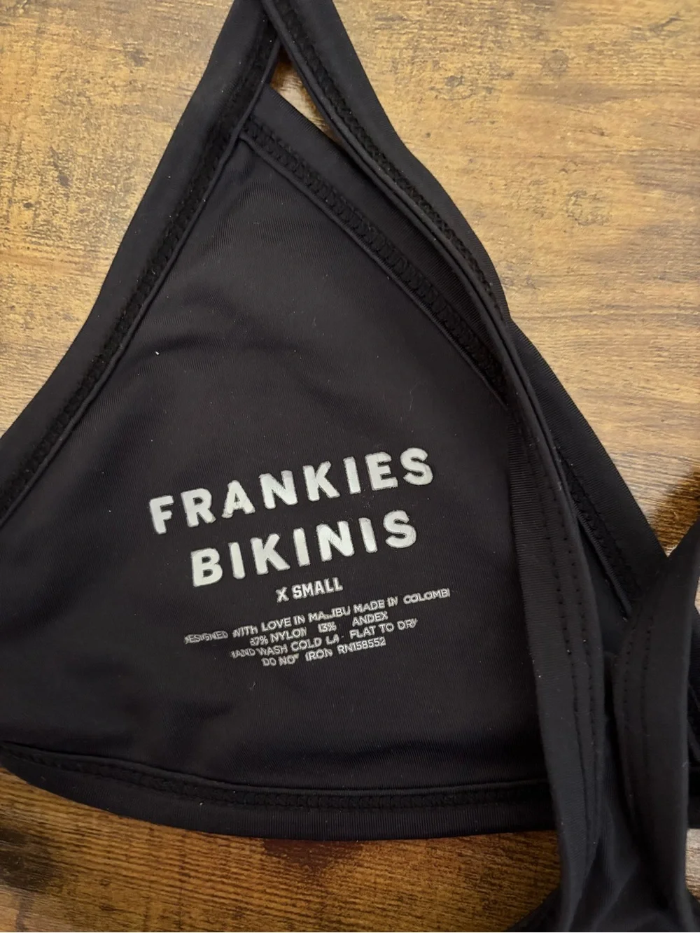 Frankie's Bikinis Black Triangle Swim Top